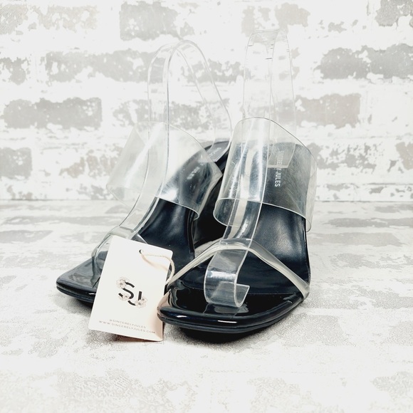 NEW Sincerely Jules Clearly Bohemian Preppy Slip On Clearly Wedge Sandals H583 - Picture 2 of 13